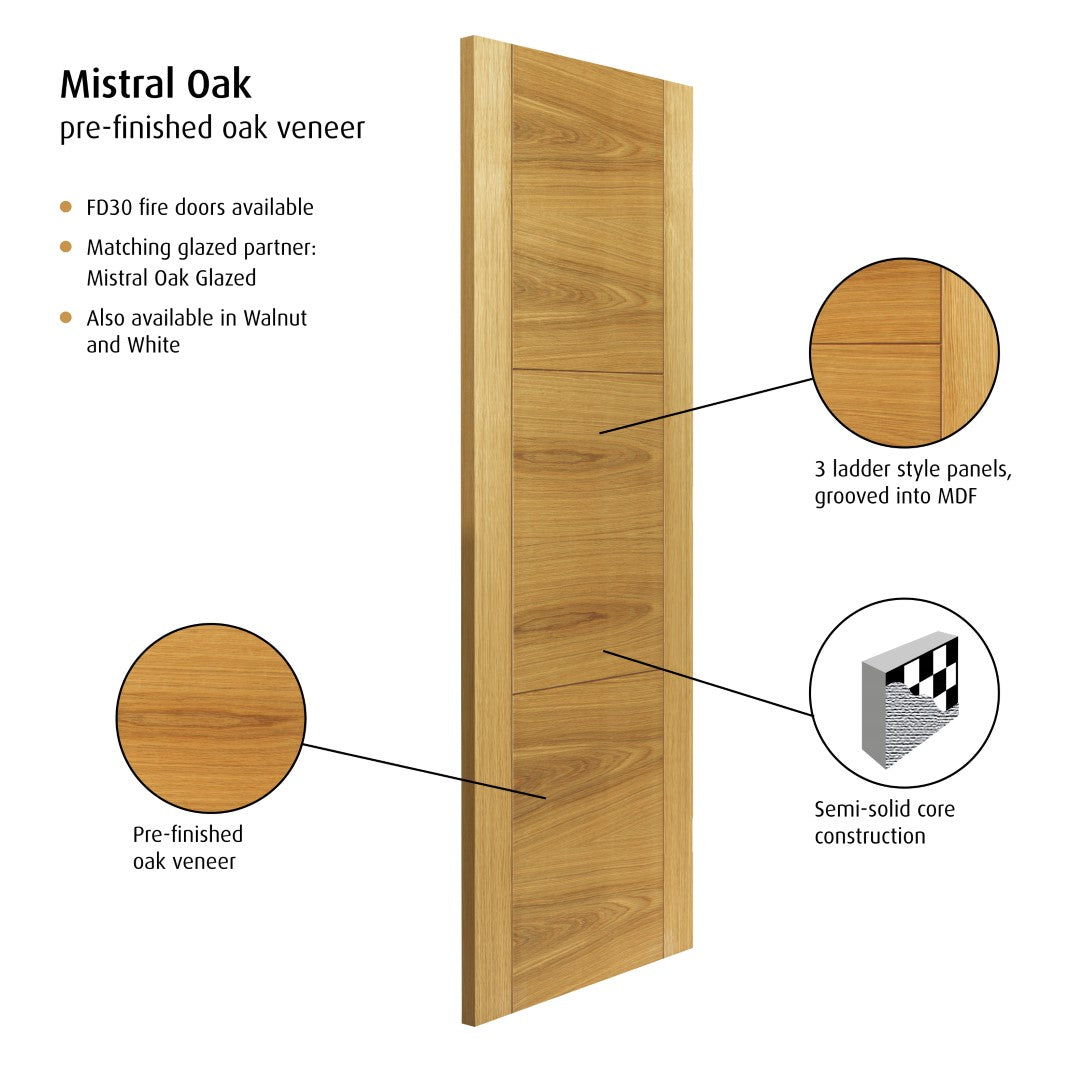 Image for JB Kind Mistral Oak Pre-Finished Internal Door