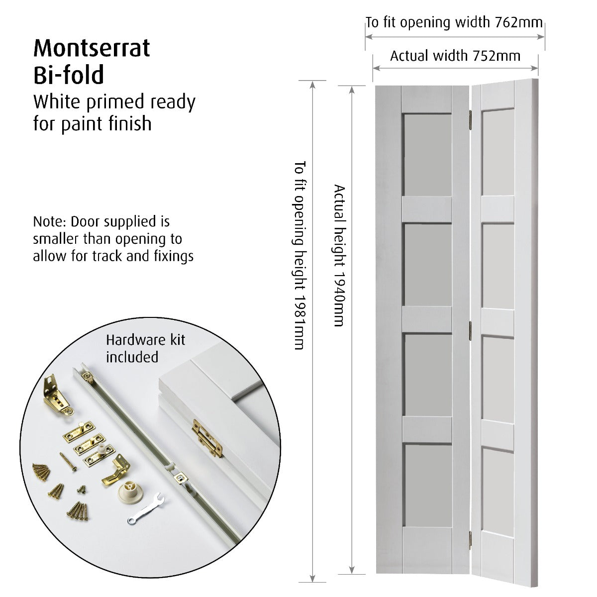 JB Kind Montserrat White Bi Fold Door