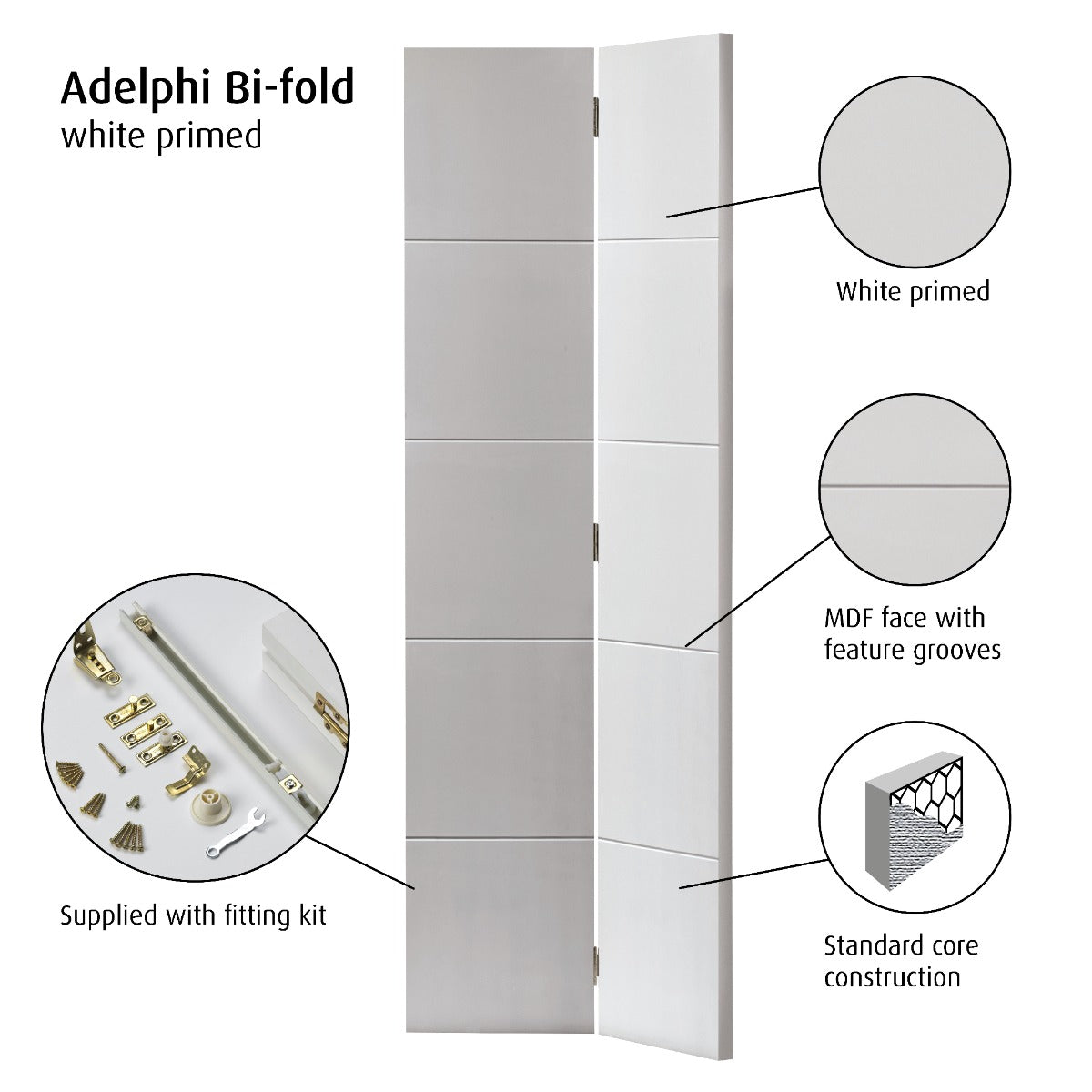 JB Kind White Adelphi Bi-Fold Door