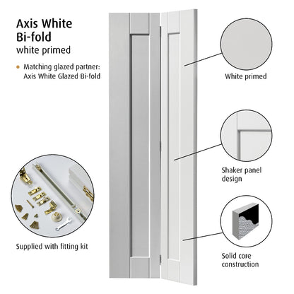 JB Kind Axis White Bi-Fold Primed Door