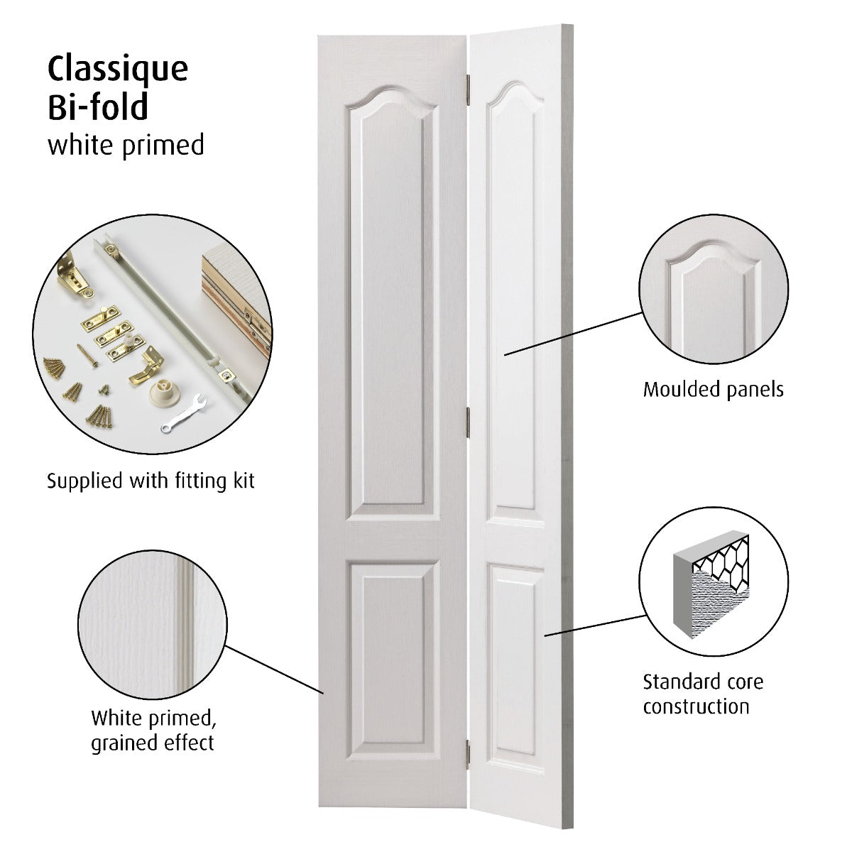 JB Kind Moulded Panel Classique Bi-Fold Door