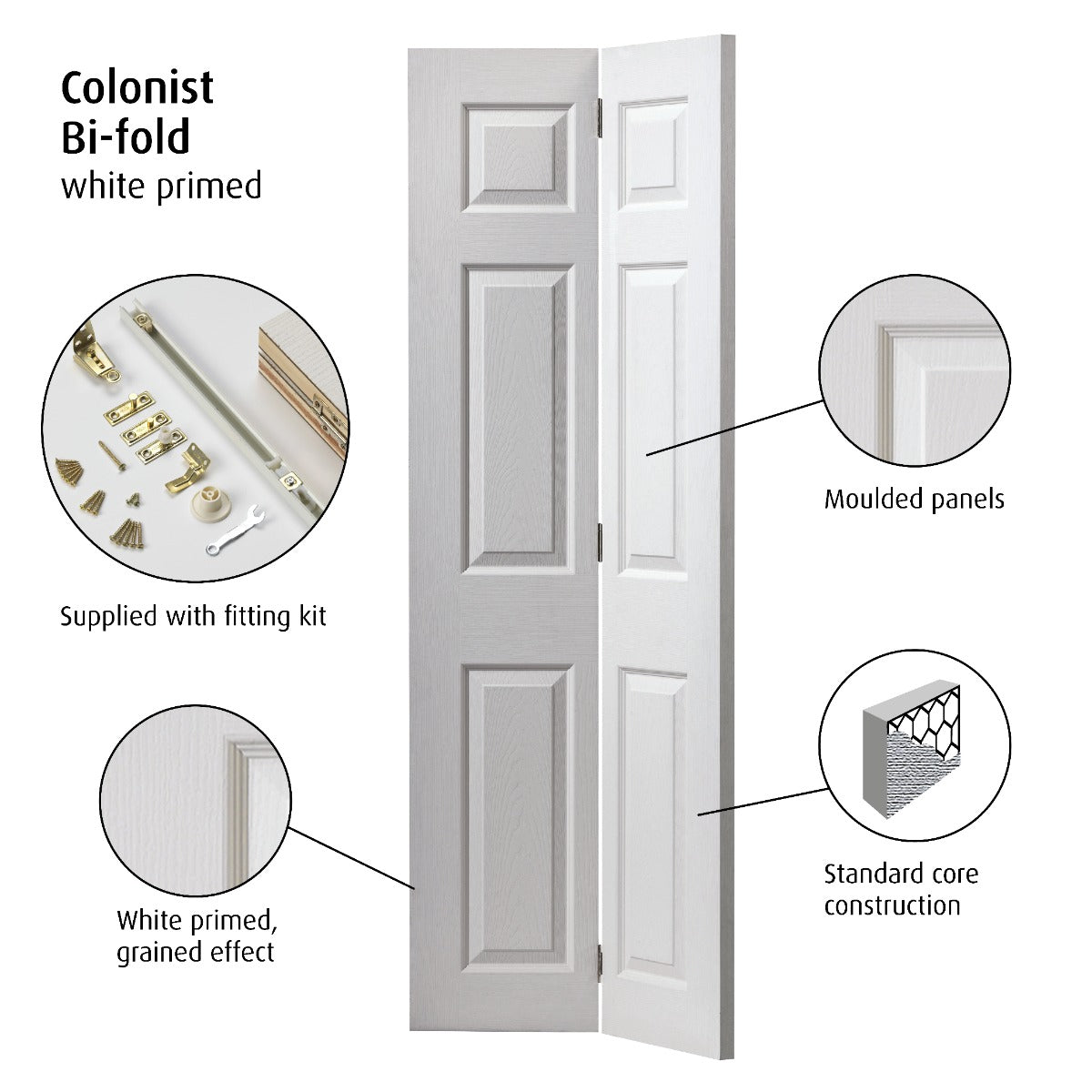 JB Kind Colonist Bi-Fold Internal Door