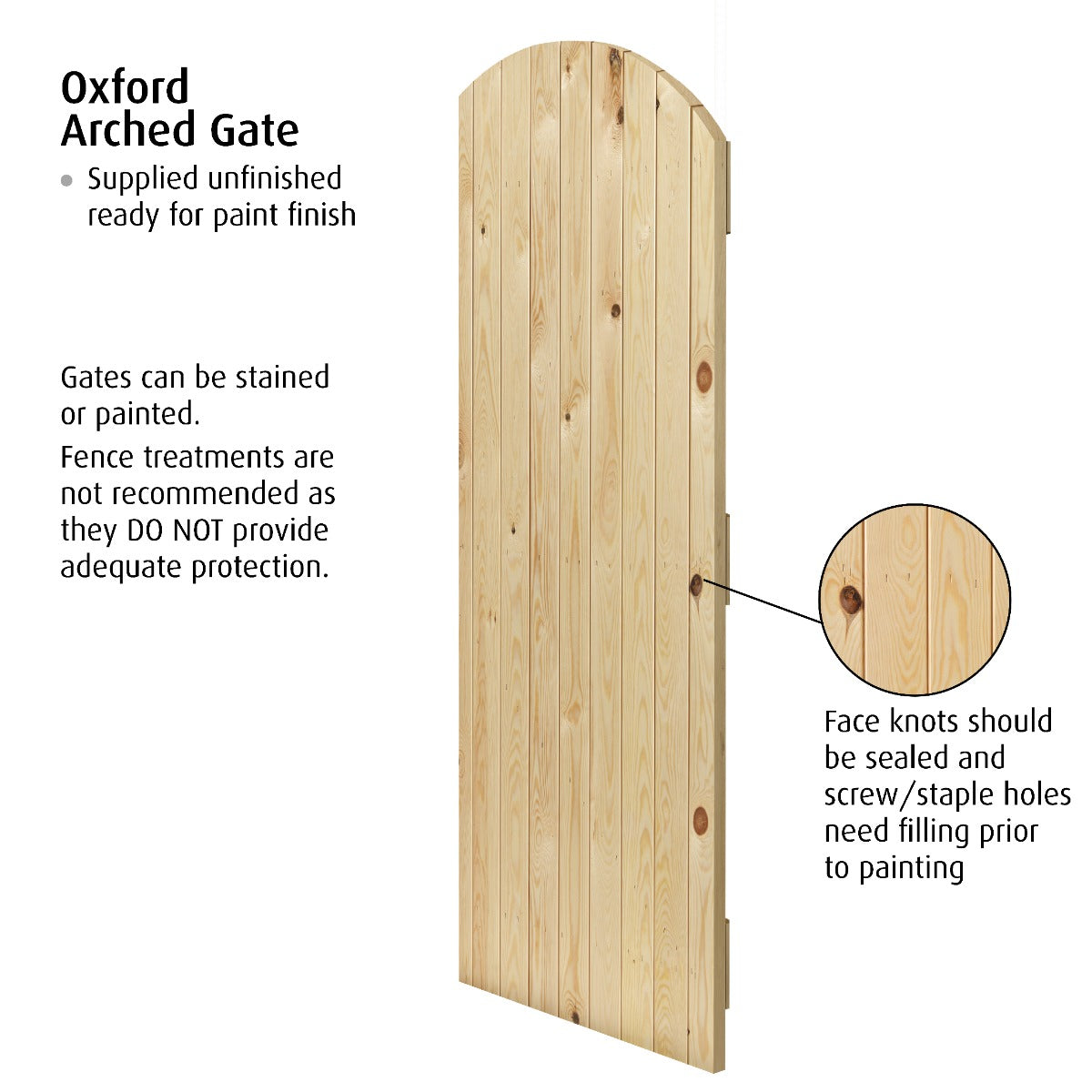 Arched Garden Gate JB Kind Softwood Boarded Oxford