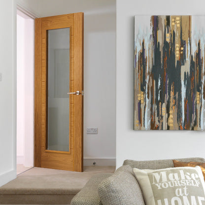 JB Kind Palomino Oak Glazed Internal Door