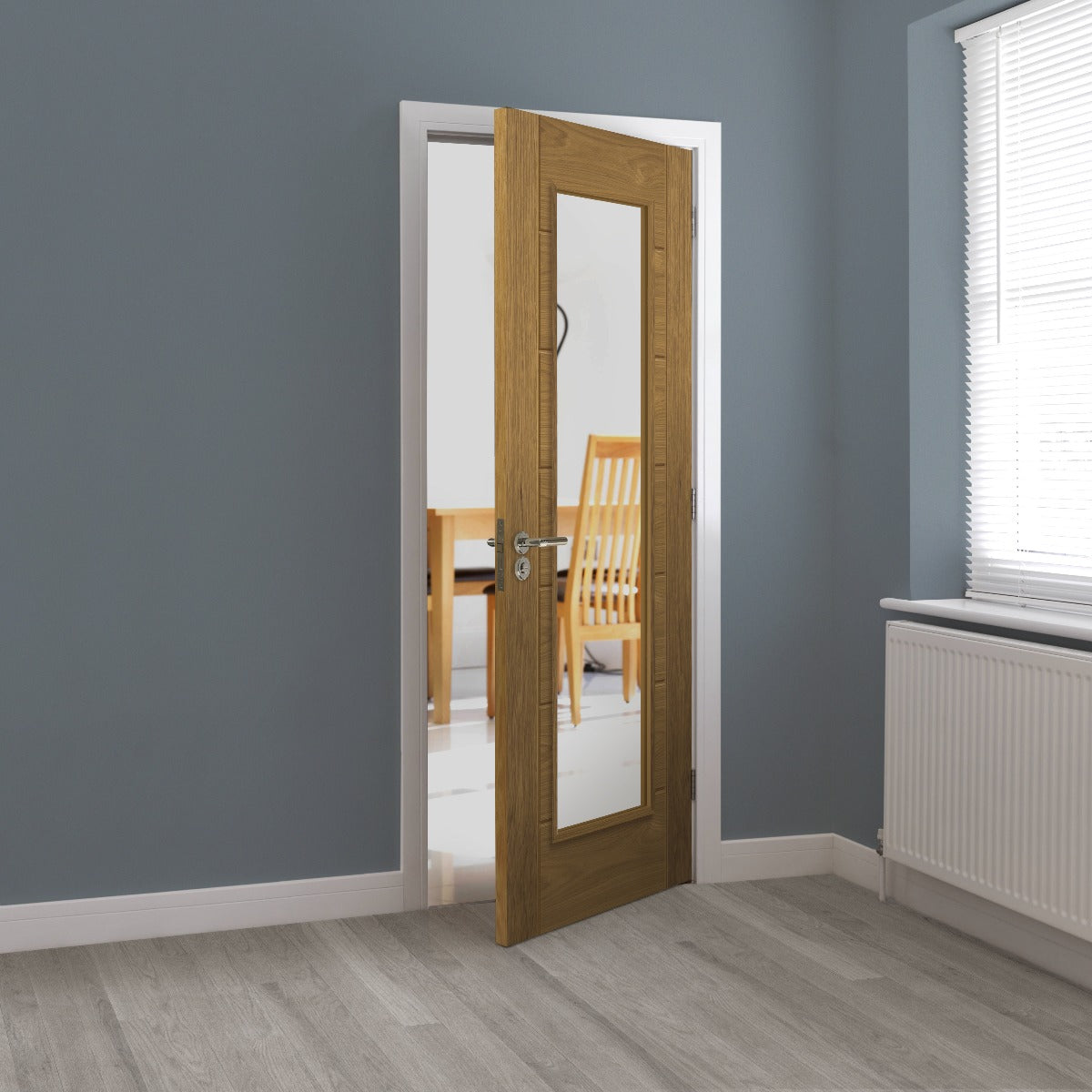 JB Kind Palomino Oak Glazed Internal Door