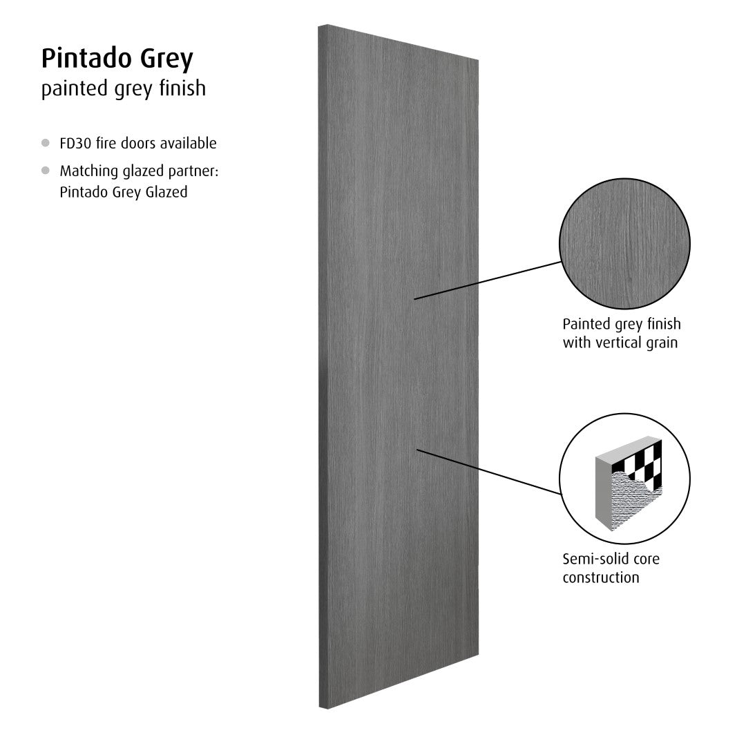 Image for JB Kind Pintado Grey Painted Flush Internal Door