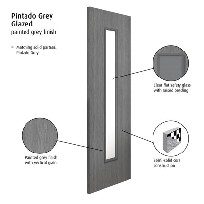 Image for JB Kind Pintado Glazed Grey Painted Internal Door