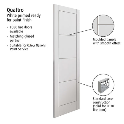 JB Kind White Primed Ladder Moulded Panel Quattro Internal Door