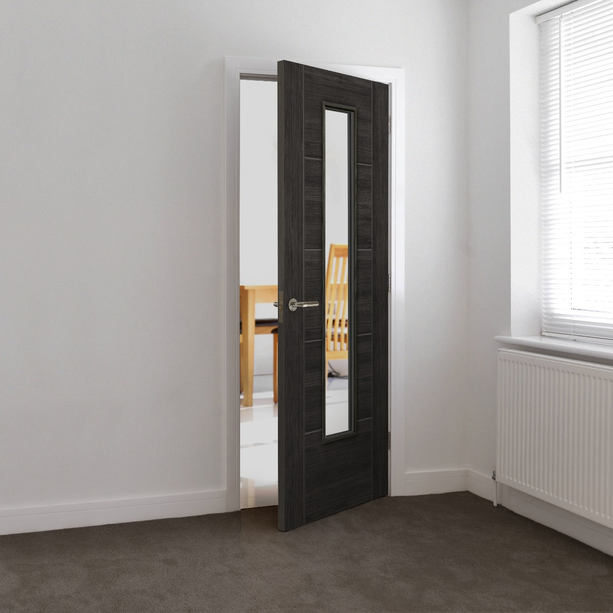 JB Kind Dark Grey Tigris Cinza Laminate Internal Glazed Door