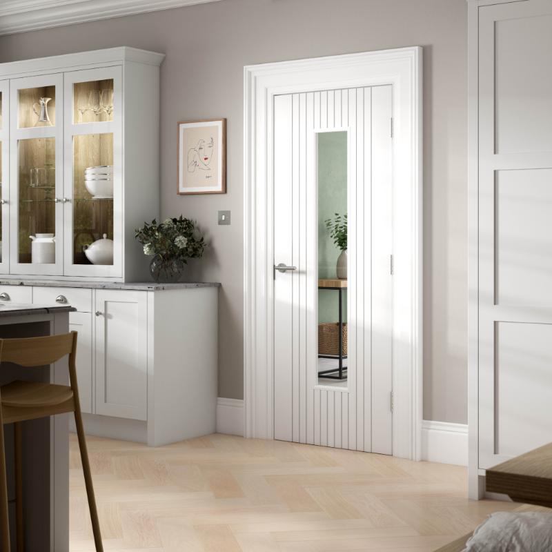 Aria White Primed Glazed Internal Door - All Sizes