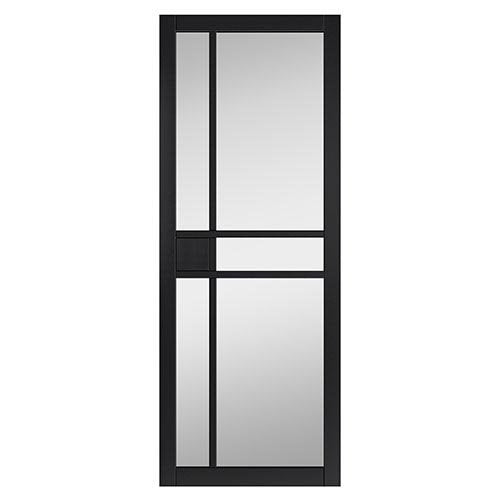 JB Kind City Black Painted Clear Glazed Internal Door