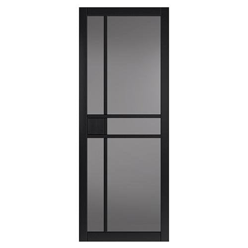 JB Kind City Black Painted Tinted Glass Glazed Internal Door