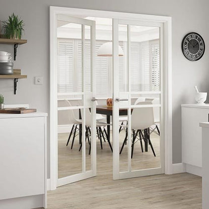 JB Kind City White Painted Clear Glazed Internal Door