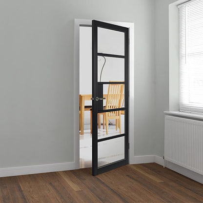 JB Kind Metro Black Painted Clear Glazed Internal Door