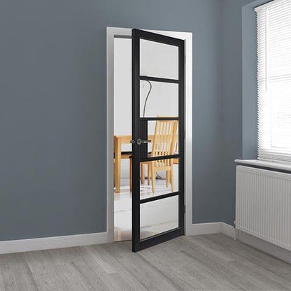 JB Kind Metro Black Painted Clear Glazed Internal Door