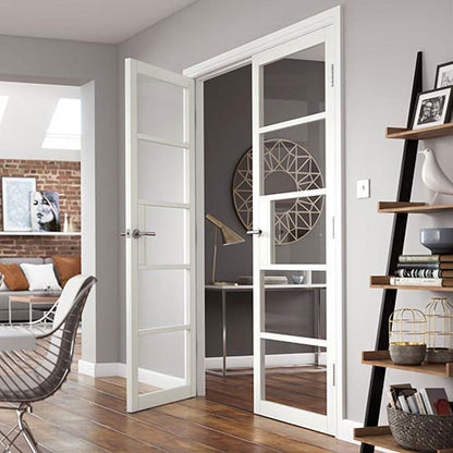 JB Kind Metro White Painted Clear Glazed Internal Door