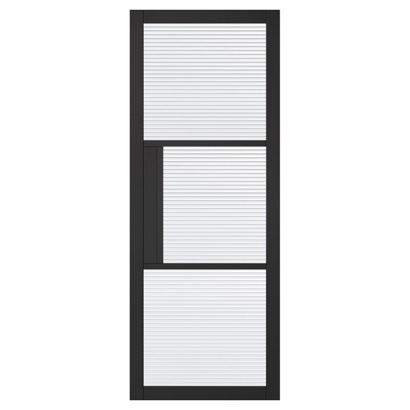 LPD Tribeca Black 3L Reeded Glazed Internal Door - 78in x 33in x 35mm (1981 x 838mm)
