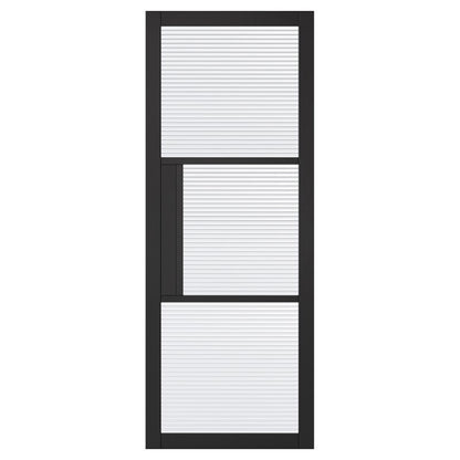 LPD Tribeca Black 3L Reeded Glazed Internal Door - 78in x 33in x 35mm (1981 x 838mm)
