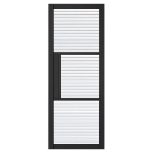 LPD Tribeca Black 3L Reeded Glazed Internal Door - 78in x 33in x 35mm (1981 x 838mm)
