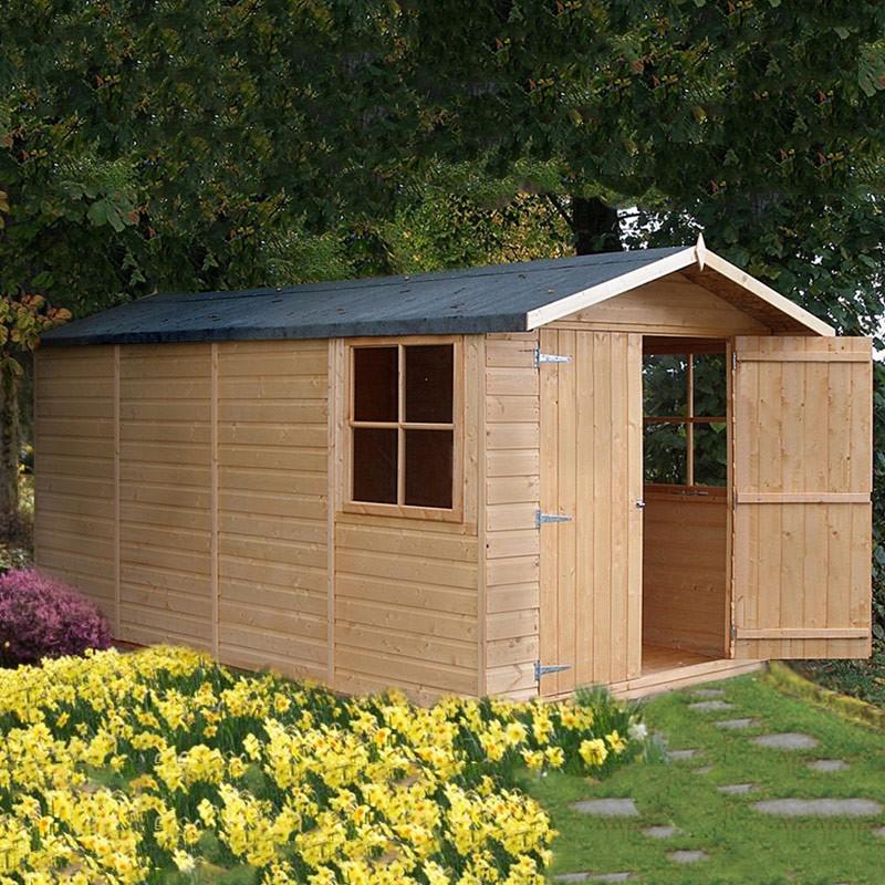 Shire Jersey Shiplap Double Door Apex Shed - w/Windows