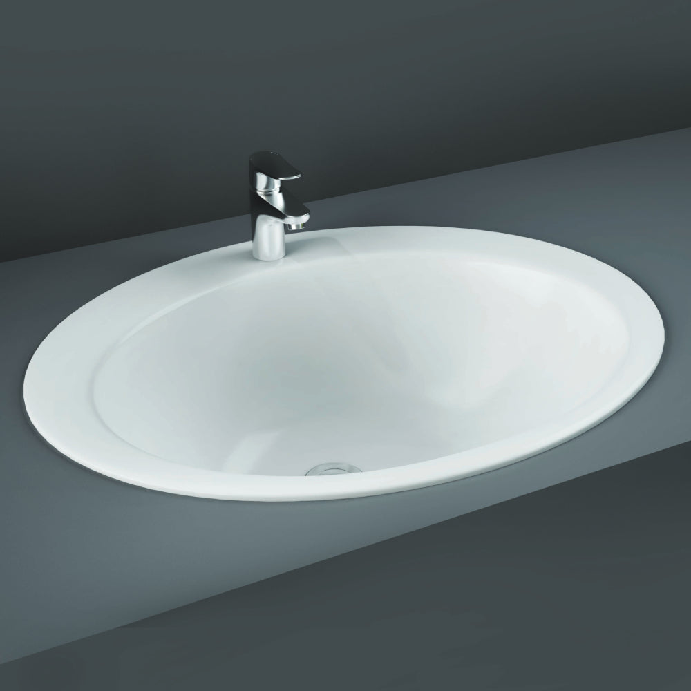 RAK Ceramics Jessica 435mm In-Countertop Basin 1 Tap Hole and No Overflow White