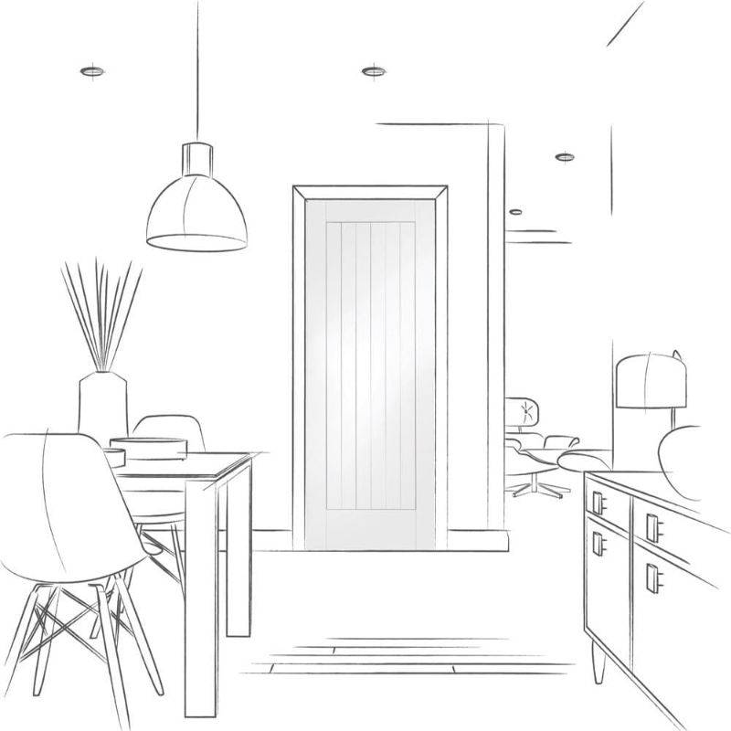 Image for XL Joinery Suffolk Internal White Primed Fire Door 1981 x 838 x 44mm (33")