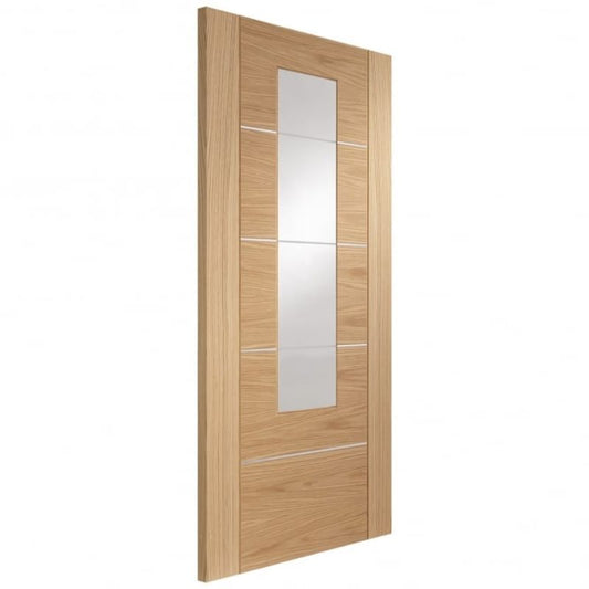 Image for XL Joinery Portici Pre-Finished Internal Oak Door with Clear Glass 1981 x 762 x 35mm (30")