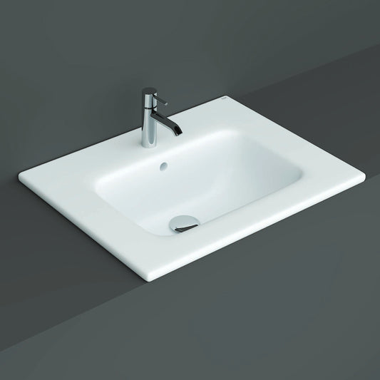 RAK Ceramics Joy 610mm In-Countertop Basin 1 Tap Hole White