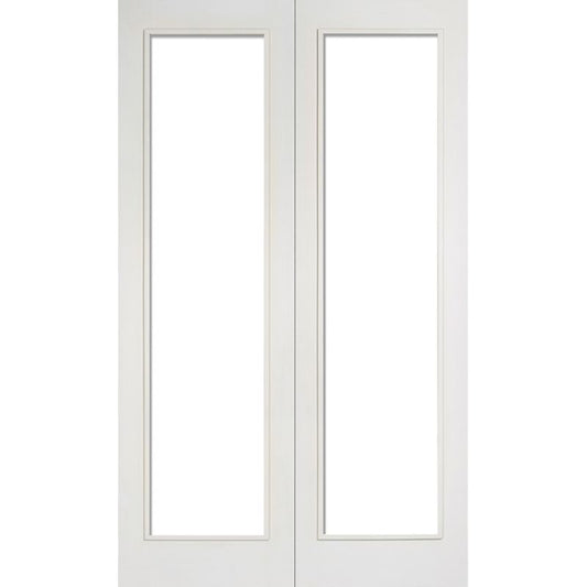 Image for LPD White Pattern 20 Glazed Internal Door Pair-78in x 60in x 40mm (1981 x 1524mm)