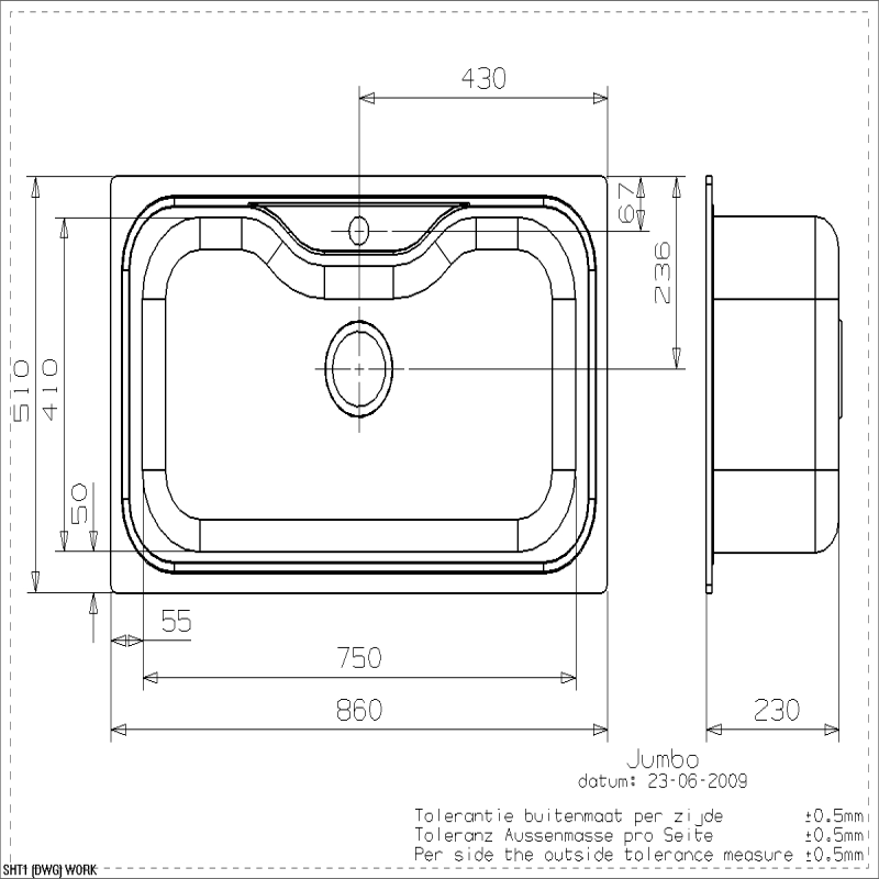 Reginox Elegance Jumbo Stainless Steel Inset Kitchen Sink