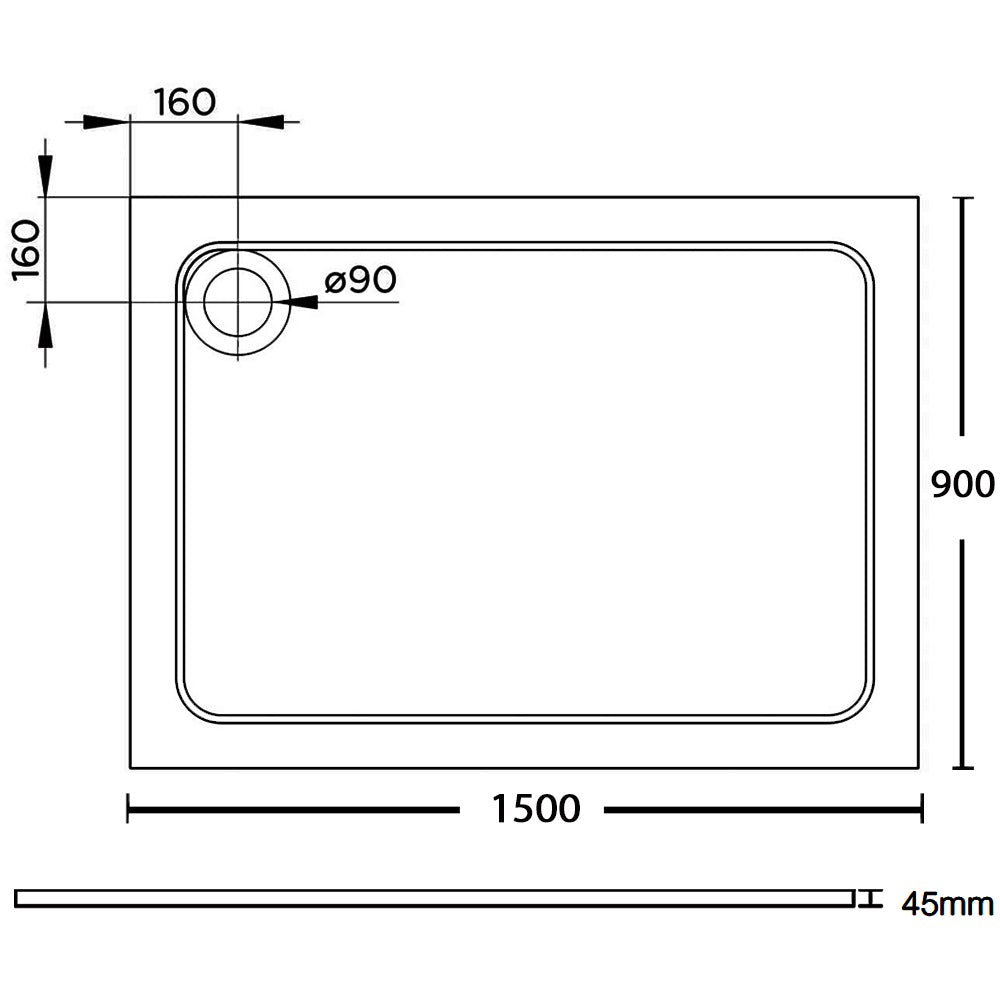 Just Trays Designer Rectangle Shower Tray