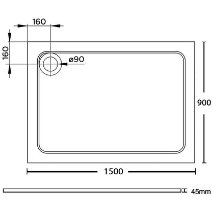 Just Trays Designer Rectangle Shower Tray