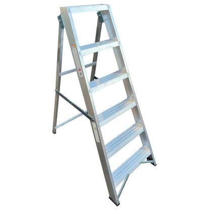 LFI TuFF Aluminium 8 Tread Swingback Builders Step Ladder