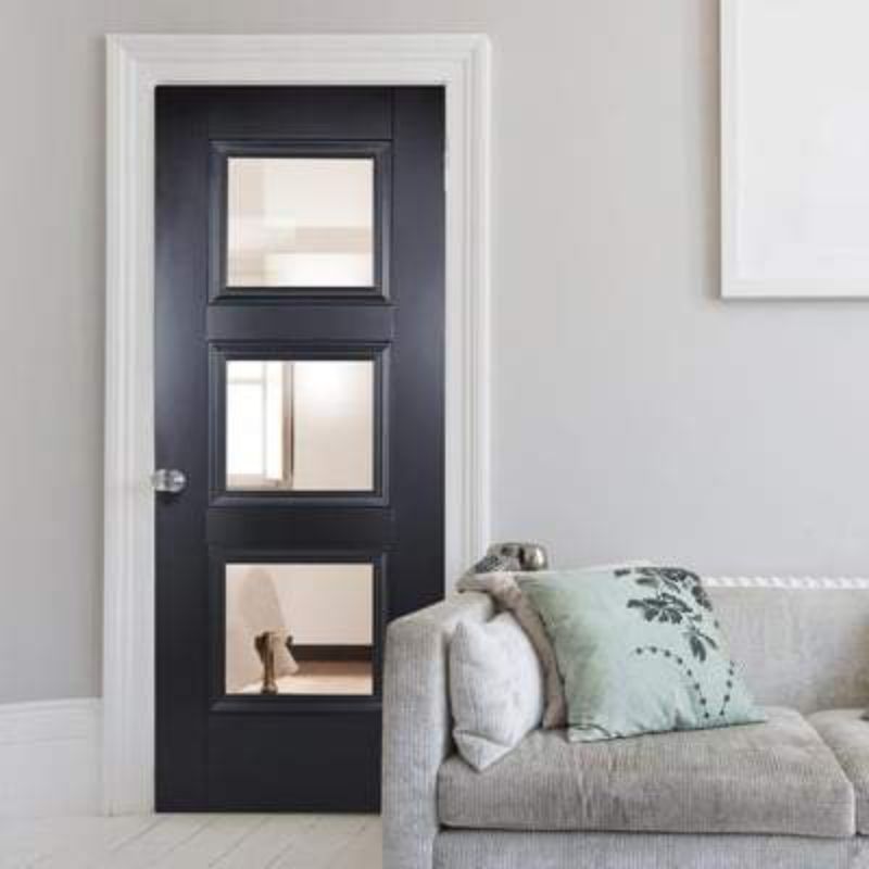 Image for LPD Black Amsterdam Glazed 3L Internal Door