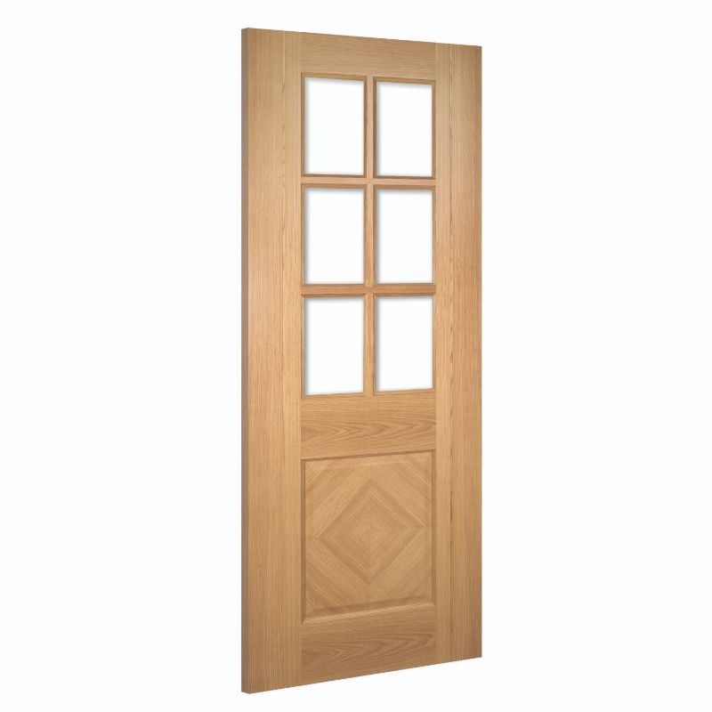 Image for Deanta Kensington Glazed Interior Oak Door 1981 x 610 x 35mm