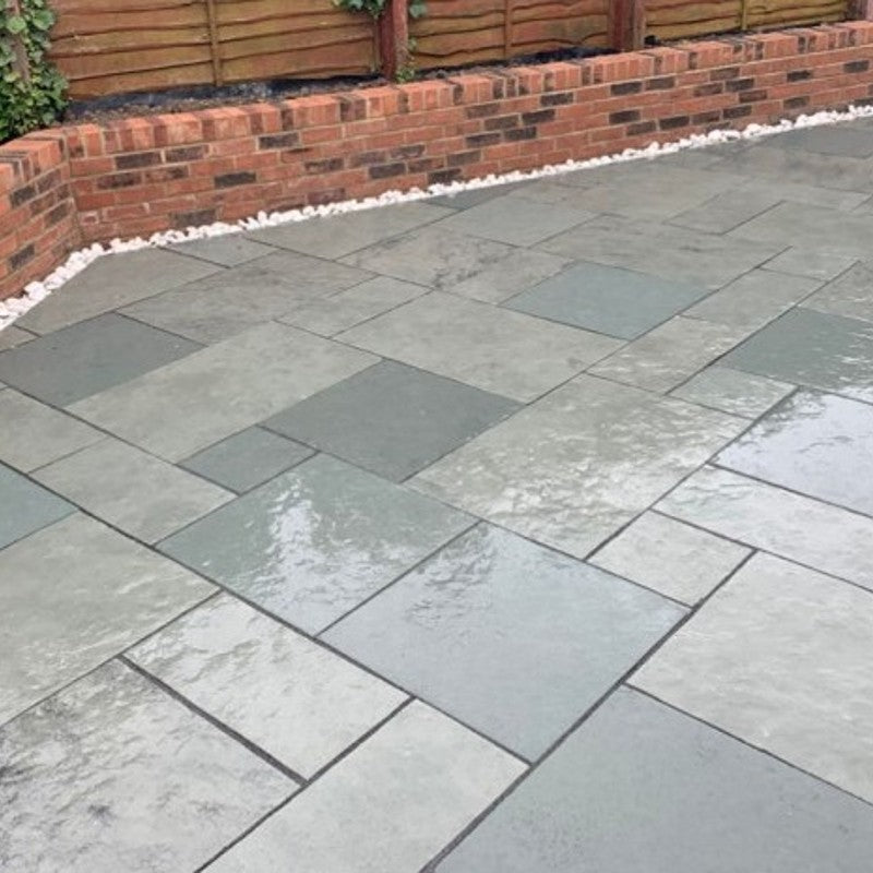 Traditional Kotah Blue Limestone Paving Pack (19.50m2 - 66 Slabs / Mixed Pack)