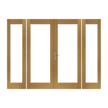 XL Joinery La Porte French Door in Pre-Finished External Oak Includes Sidelight Frame (Chrome Hardware) 2074 x 1490