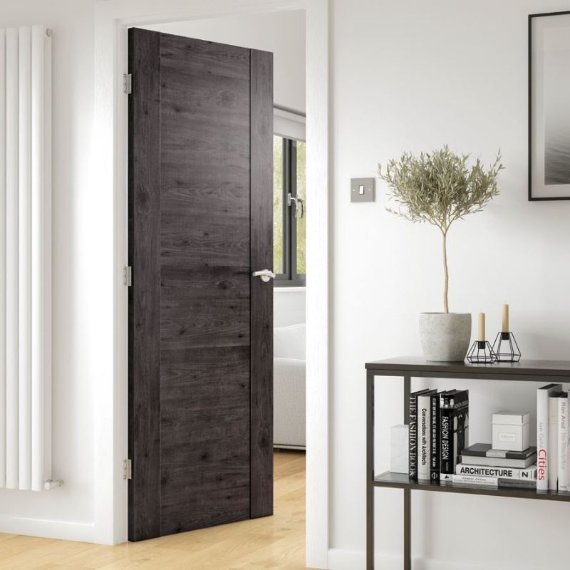 JB Kind Alabama Cinza Wood Effect Laminate Internal Door-78in x 24in x 35mm (1981 x 610mm)