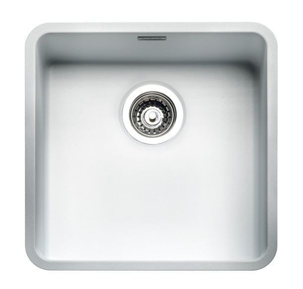 Image for Reginox Regi Color Ohio 40 x 40 Coloured Stainless Steel Integrated/Underbuild Kitchen Sink Arctic White OHIO40X40CW