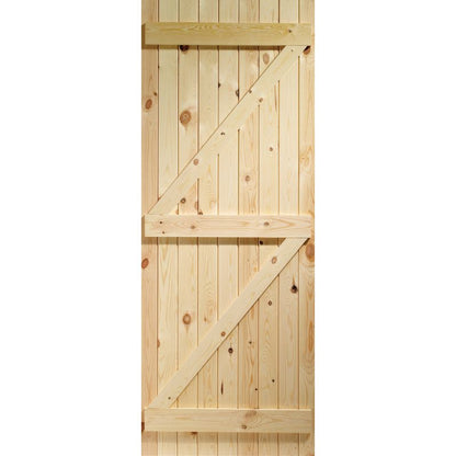 XL Joinery Ledged & Braced External Pine Gate or Shed Door 1981 x 914mm