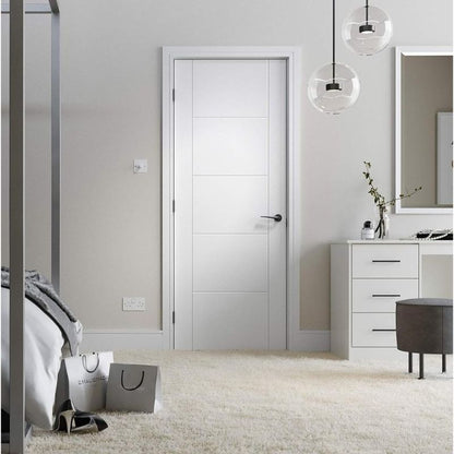 LPD Doors White Primed Vancouver FD60 5 Panel Internal Fire Door
