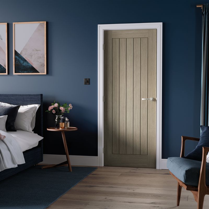 LPD Belize Light Grey Pre-Finished Internal Fire Door - 78in x 24in x 44mm (1981 x 610mm)
