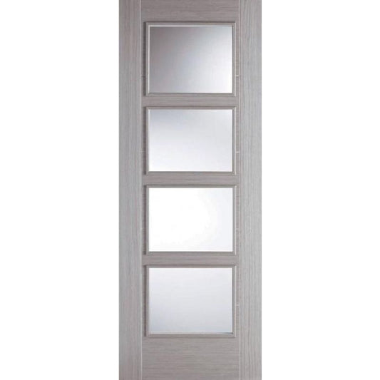 LPD Vancouver Light Grey 4 Lite Glazed Internal Door 78in x 30in x 35mm (1981 x 762mm)