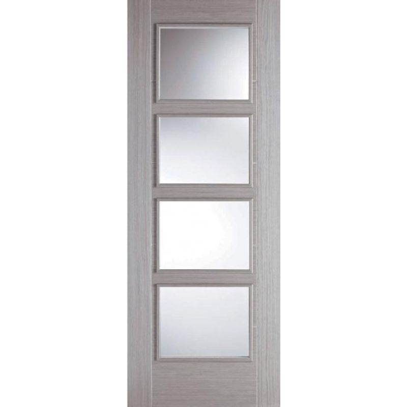 LPD Vancouver Light Grey 4 Lite Glazed Internal Door 78in x 27in x 35mm (1981 x 686mm)