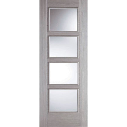 LPD Vancouver Light Grey 4 Lite Glazed Internal Fire Door-78in x 27in x 44mm (1981 x 686mm)