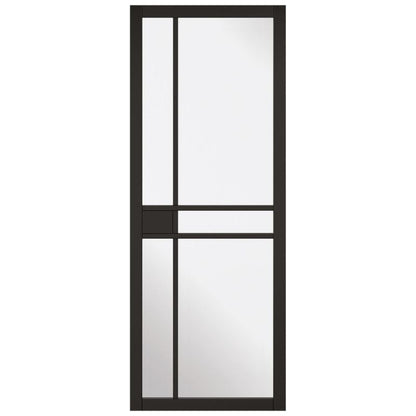 LPD Greenwich Black Primed Clear Glazed 5L Internal Industrial Style Door