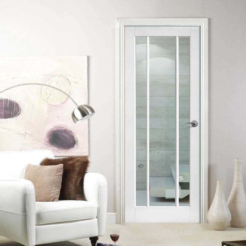 LPD Lincoln White Primed 3 Glass Internal Door 78in x 27in x 35mm (1981 x 686mm)