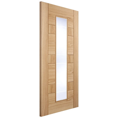 Image for LPD Oak Edmonton Clear Glass Prefinished Internal Door