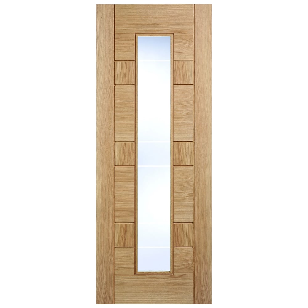 Image for LPD Oak Edmonton Clear Glass Prefinished Internal Door