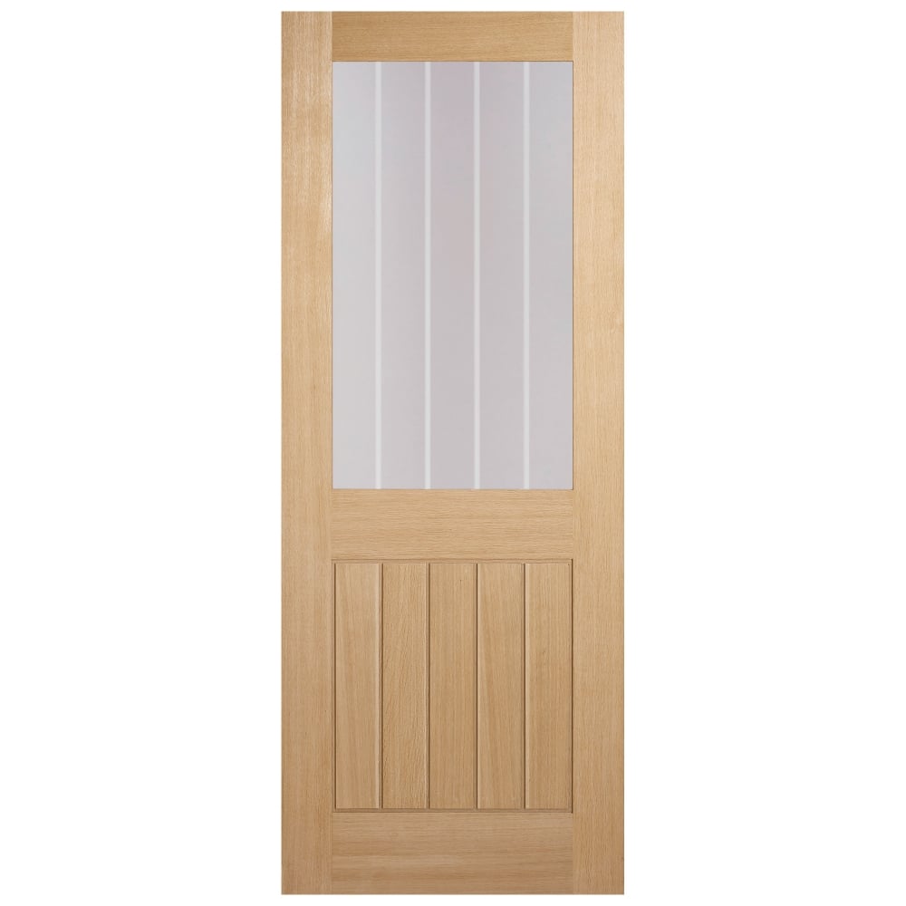 Image for LPD Oak Belize 1 Light With Silkscreen Glass (Half Light) Internal Door